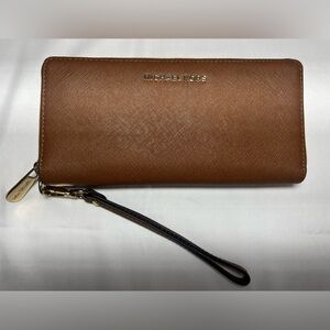 Michael Kors Tan Wallet with Gold Accents